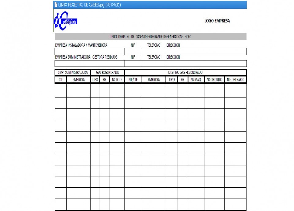 Registro de gases fluorados